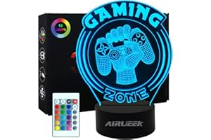 AIRUEEK Lampada PS4,16 Colori Con Telecomando Funzione, Lampada Gaming, Lampada 3d Usb, Decorazione Per La Camera Letto Gli Appassionati Di Gioco, Bambini, Uomini, Ragazzi E Ragazze (gamezone)