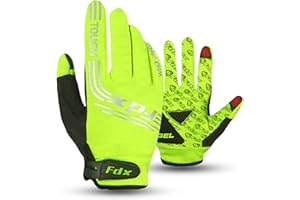 FDX Full Finger Winter Cycling Gloves, Breathable, Water Resistant, Windproof, Anti- Shocking Gel Padded Palms, Touchscreen, Anti-Slip Thermal Warm Men Women, Racing, MTB, Riding, Running, Hiking