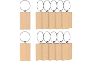 efuturetime Schlüsselanhänger Holz Blanko, Rund, Wooden Keychain Schlüsselring, Beschriftbar Schlüsselanhänger Rohlinge Holz für Malerei, Dekoration, Geschenke