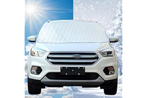 Cadoal Car Windscreen Cover With Ice Scraper, Winter Anti Frost Windfield Snow Cover Protector Heavy Duty Ultra Thick For Sun UV Dust Waterproof In All Weather for Most Cars Suvs