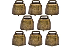 Thatyro 8 Pack Animal Copper Loud Bronze Bells, Metal Cow Horse Sheep Cats Small Pets