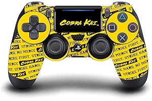 Head Case Designs Offizielle Cobra Kai Logo Ikonisch Vinyl Haut Gaming Aufkleber Abziehbild Abdeckung kompatibel mit Sony Playstation 4 PS4 DualShock 4 Controller