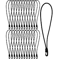 Cordini Elastici Con Ganci - 20 Pezzi Da 40 Cm | Cinghie Elastiche Per Teloni, Tende Da Campeggio E Fissaggi - Foto 4