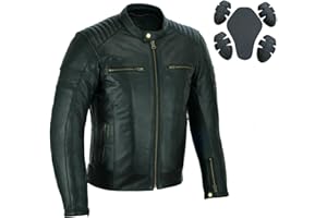 BIKERS GEAR AUSTRALIA PHILLIP ISLAND BG Bikers Gear - Chaqueta de cuero para motocicleta, chaqueta de motocicleta Cafe Racer para hombre con armadura CE auténtica chaqueta de cuero genuino para resistente a la intemperie