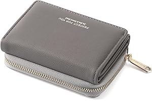 ANYWN Portmonetka damska, mały, mały portfel damski, mały portfel damski, duża pojemność, elegancki i słodki portfel damski z dużą przegródką na monety, 77-ciemnoszary, klasyczny