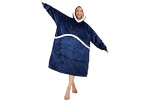 Gentlewarm Oversized Blanket Hoodie Sherpa Fleece Wearable Blanket with Big Pocket Hoodie Blanket as Gifts for Men Women Teens