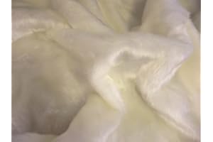 CRS FUR FABRICS Short Plush Care Bear Faux Fur Fabric Material - Ecru, Sample