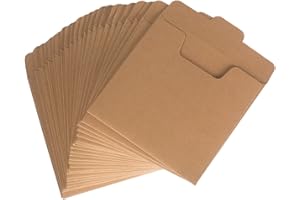 BELINLEN Benail 50 Pcs Kraft DVD Sleeve CD Paper Disc Sleeve Envelopes Kraft Paper Cardboard 5" x 5"(12.7cm x 12.7cm)