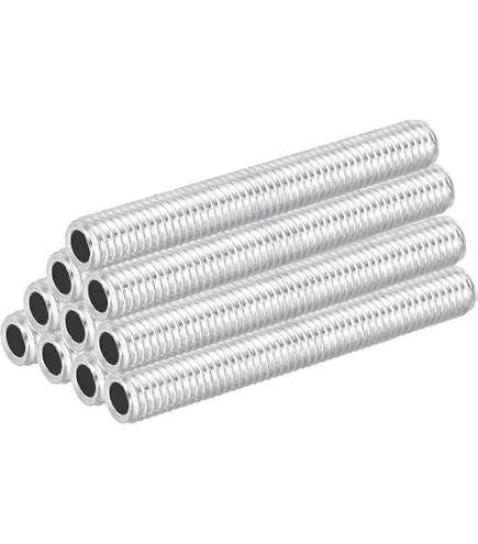 Othmro Zincato Lampada Tubo Capezzolo M10 18mm Lunghezza 1mm Passo Tutti Filettati 10Pcs