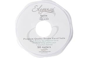 OAKTREE Eleganza Double Faced Satin 3mm x 50m White No.01, 3 mm x 5 0m