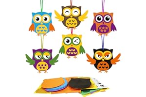 DKINY 12pcs Kits Manualidades de búho Mago de Halloween para Niños Artesanía de espuma de búho DIY Juegos creativos de temporada Proyecto de Artes decoración colgante regalo Carnaval Cumpleaños