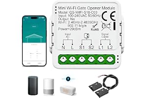 WLAN garageportsöppnare, smart WLAN garageportsöppnare, garageportsdrift via mobiltelefonapp och röststyrning, timer, dörrsensor, kompatibel med Alexa/Google Home