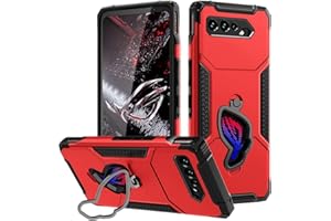 Fanbiya Etui do ROG Phone 5 ROG Phone 5 Pro, etui na telefon komórkowy, z podstawką, wojskowe, odporne na uderzenia, czerwone