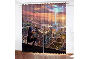 Fgolphd Lot de 2 Rideaux occultants pour Chambre à Coucher, Anime - pour Chambre d'enfant (12,220 x 215 cm)