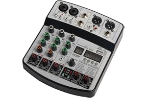 JINDAAUDIO 4 Channel Mixer Dj Mixers Audio Mixer Usb Sounds Mixing Board Music Mixers with 99 Kinds of DPS Digital Effects
