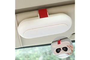 Seosto Porta Occhiali per Auto, Custodia per Occhiali, Scatola per Occhiali da Sole per Auto Universale con Magnete e Porta Carte, Multifunzione Scatola per Organizer per Aletta Parasole