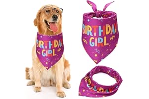 AOOGON Hunde Bandana, Geburtstag Hundehalstuch, Weicher Hund Dreieck Schal, Lätzchen Zubehör Waschbar Verstellbar Haustier Halstuch Party Supplies für kleine, mittlere und große