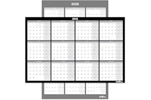 WallDeca 2024 Calendario de pared laminado borrable anual grande, 24 x 36 pulgadas (61 x 91 cm), reversible de 2 caras vertical/horizontal (enero de 2024 - diciembre de 2024)