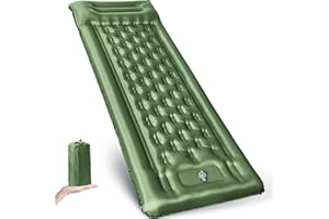 TILENVI Esterilla Camping, 12CM Colchones Camping Autohinchable, Ultraligera, Colchón de Aire Hinchable para Camping, Portátil y Plegable, Almohadilla para Dormir de Acampada para Exteriores, Senderismo verde