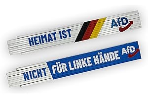 FlagShipper AfD Zollstock 2 Meter – Alternative für Deutschland AfD Partei Fanartikel Wahlkampf Zubehör Bundestagswahl Landtagswahl Demonstration - (1 Stück, Nicht für Linke Hände)