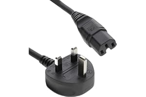 kenable Power Cord UK Plug to HOT IEC Cable Kettle Lead C15 2m [2 metres]