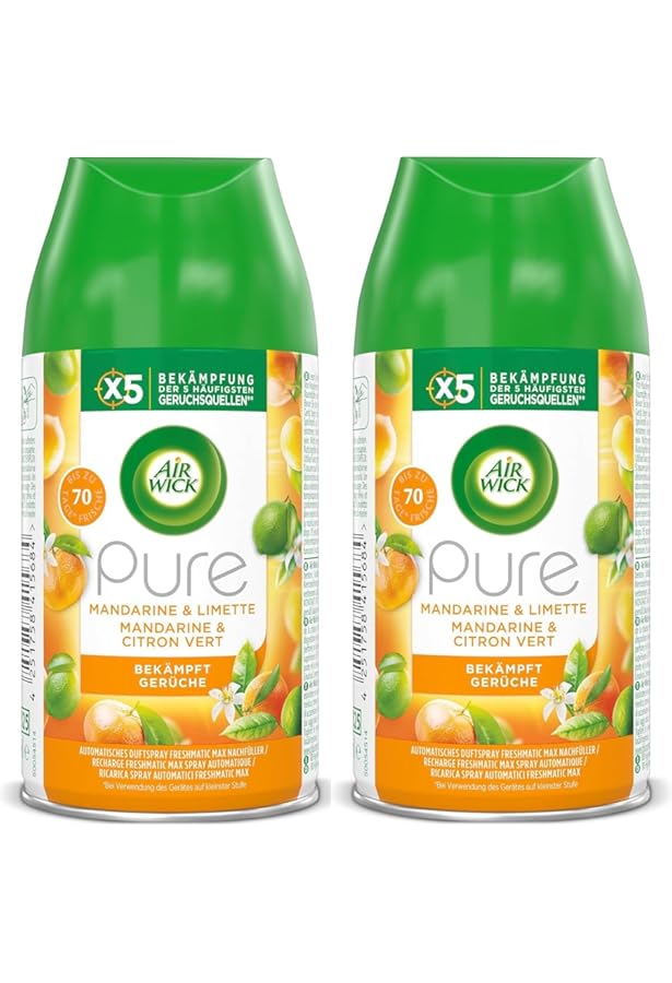 Air Wick Raumduft Freshmatic Max Nachfüller Citrus 6 X 250ml (Jahresvorrat, 6-St., Automatisches Duftspray), Mit ätherischen Ölen, Raumspray