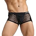 sandbank Men's See Through Underpants Sexy Lingerie Mesh Transparent Boxer Briefs Underwear Panties