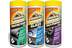 Armor All, Car Interior Cleaning Wipes, Triple Pack for Dashboard, Glass & All Around Interior, 90 Biodegradable Wipes (Set of 3x30 Plastic Free Wipes), Ideal for Car Detailing, Made in the UK