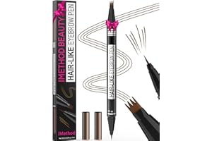 iMethod Microblading Eyebrow Pen - Eyebrow Pencil Magical 2-in-1 Dual-Ended Eye Brow Pencils for Women with 4-Fork-Tip & Ultra Precise Brush-Tip Create Natural Hair-Like Brows, Last All-Day, Brown