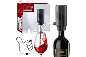 QSMYUYE Aeratore di Vino Elettrico, Versatore Ricaricabile 2-in-1 Decanter Elettrico, Aeratore Elettrico per Vino con Ricaricabile USB, Distributore di Vino Regali Elettrico per Amanti del Vino