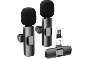 YRF Wireless Lavalier Microphone for iPhone/Android Phone, USB C Lapel Microphone for Video Recording, Vlogging, TikTok, YouTube, Noise Reduction, Plug-Play Clip on Mic