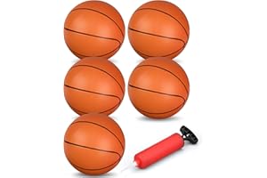 Dilabnda 5PCS Mini Basketballs for Mini Basketball Hoop, 16cm Rubber Basketballs for Toddlers Kids Girls Boys 4-12 5-10 3-12, Small Bouncy Balls for Indoor Outdoor Pool Beach Theme Party Favor