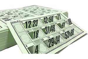 GENÉRICO 960 Cartoni di Numeri Fustellati per Bingo Tradizionale da 90 Sfere, Verde