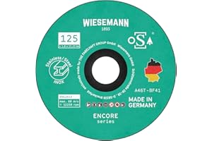 WIESEMANN 1893 I - Dischi da taglio di sicurezza, 125 x 1,0 mm, confezione da 20 pezzi per smerigliatrice angolare in acciaio inox, INOX I OSA Testato I 81611