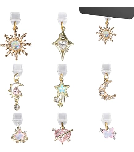 GlamRays 9 Bouchons Protection USB Type C - Designs Amusants Pour Kindle, Smartphone Et Tablette