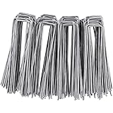 FIXKIT 100 Erdanker verzinkt Uförmige Erdanker für Unkrautvlies und Gartenarbeit - Grass Tuchnagel, Rasenhalter, Dreidimensio