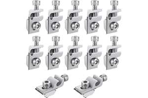 DAJASD Solarpanel Halterung, Solarpanel Erdungsclip, 12 Stück Aluminium Endklemme PV Solarpanelen, für Solar Montage System, Erdungsösen, Photovoltaik-Unterstützung, Silber