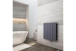 EMKE Heizkörper Flach 630x620mm, Design Flachheizkörper Moderne Heizkörper Horizontal Paneelheizkörper Seitenanschluss Doppellagig Wandheizkörper Anthrazit 826 Watt
