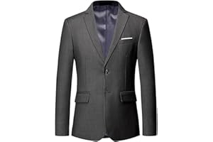 GENERIC Herren Sakko Slim Fit 2-Knopf Business Blazer Modern Anzugjacke Elegant Reverskragen Leichte Sportlich Jacke für Hochzeit Party Büro Freizeit