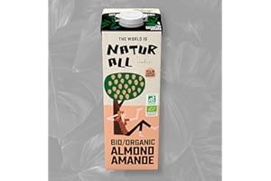 IPARLAT Boisson d'Amande Bio - Bio Natur All, Boisson végétale idéale pour les amateurs de café ou pour un bon petit déjeuner, BIO, entièrement recyclable, (Format: 1L, carton de 8 unités)