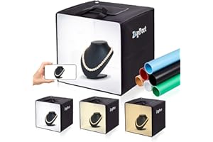 ZAPPORT Photo Light Box Photography - 30x30cm (12"x12") Photo Studio Lightbox with 120 LED Lights & 6 Backdrops for Jewelry and Small Items Product Photography