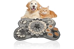 Pmueuff Tapis Snuffle pour Chien, Tapis à Renifler pour Chien, Tapis de Fouille Alimentation Lente, Tapis d'alimentation Lente et de Lutte Contre Le Stress, pour Petits et Grands Chiens Gris