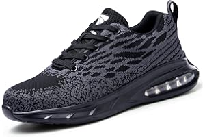 BVTUD Steel Toe Cap Trainers Men Women Lightweight Safety Trainers Work Safety Shoes with Air Cushion Comfortable Steel Toe Cap Boots