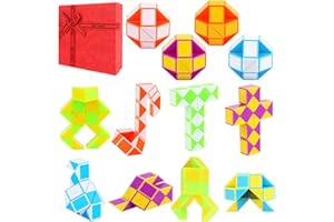 NVIYAM Mini Magic Snake, Mini Cubo di Serpente Giocattolo - 24 Blocchi Serpente Magico - Twisty Puzzle Giochi, Con Una Bella Confezione Regalo Rossa (12P)