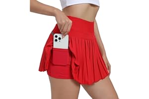 Jhsnjnr Tennis Skirt with Trousers Underneath Short Pleated Sports Skirt Summer Running Skirts High Waist Mini Skort Pleated Skirt