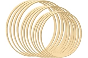 Ogowawer 12 Pcs Wooden Bamboo Floral Hoop, 3 Sizes Macrame Craft Hoop Rings for Dream Catchers, Macrame, Wedding Décor DIY Handcraft (23/26/30 cm)