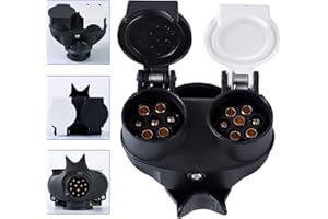 Woola 2 In 1 Trailer Converter 13 Pin to 7 Pin Socket Towing Adapter, N and S Adaptor for Car Trailer RV Caravan