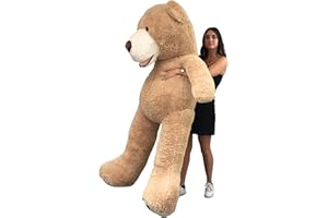 BANANAIR Orso Peluche Gigante, 100 a 340 cm - Assemblato in Francia, Certificato CE - Morbido e Soffice, Abbracci Garantiti - Il Regalo Perfetto per Compleanni e Altre Celebrazioni (200 cm)