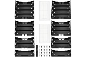 8 Stücke 18650 Batteriehalter Sets, KUOQIY 1/2/3/4 x 3.7V 18650 Kunststoff Batteriehalter mit Pin, mit 2 Stücke Batteriebox aus Kunststoff und Schrauben (1/2/3/4 Steckplätze)