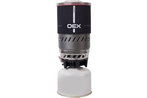 OEX Heiro Solo Camping Stove, All-in-one Stove and Pot, Ideal for Wild Camping, Backpacking Trips or Long-distance Hikes, Camping Equipment, Grey (636243)